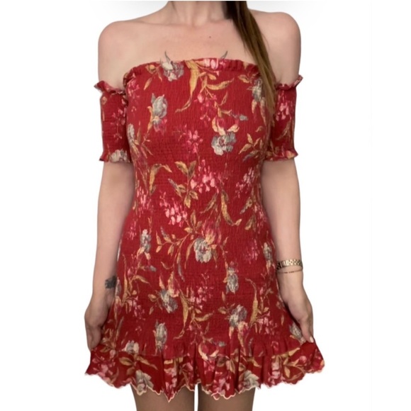 Zimmermann Corsair Off-the-shoulder Shirred Printed Linen And Cotton-blend Dress - Picture 1 of 8